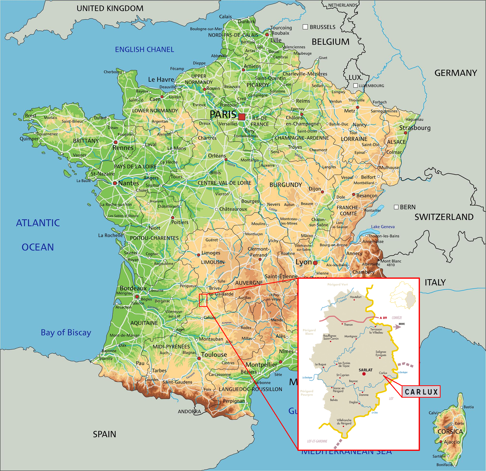 Carte de France - Carlux